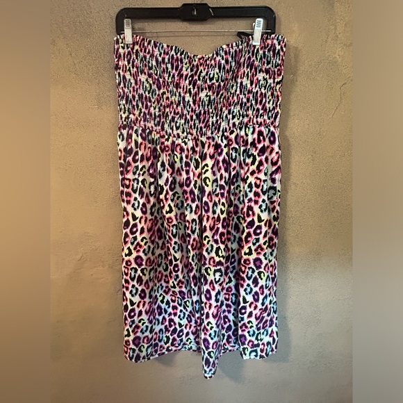 Tube tope sundress multicolor neon cheetah print size 18/20 - Picture 1 of 7